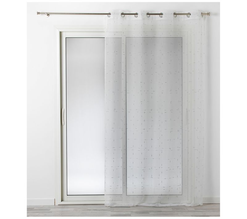 Voilage 140x240 cm DIXIE Blanc/Argent