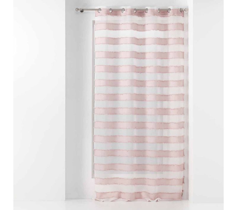 Rideau Voilage à Oeillets "lalina" 140x260cm Rose