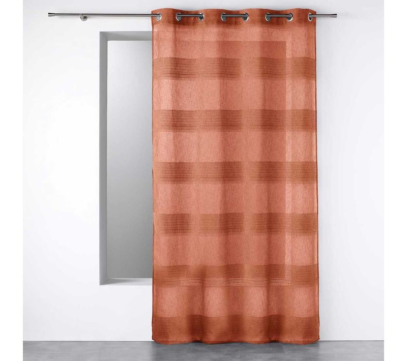 Rideau Voilage à Oeillets "terraza" 140x240cm Terracotta