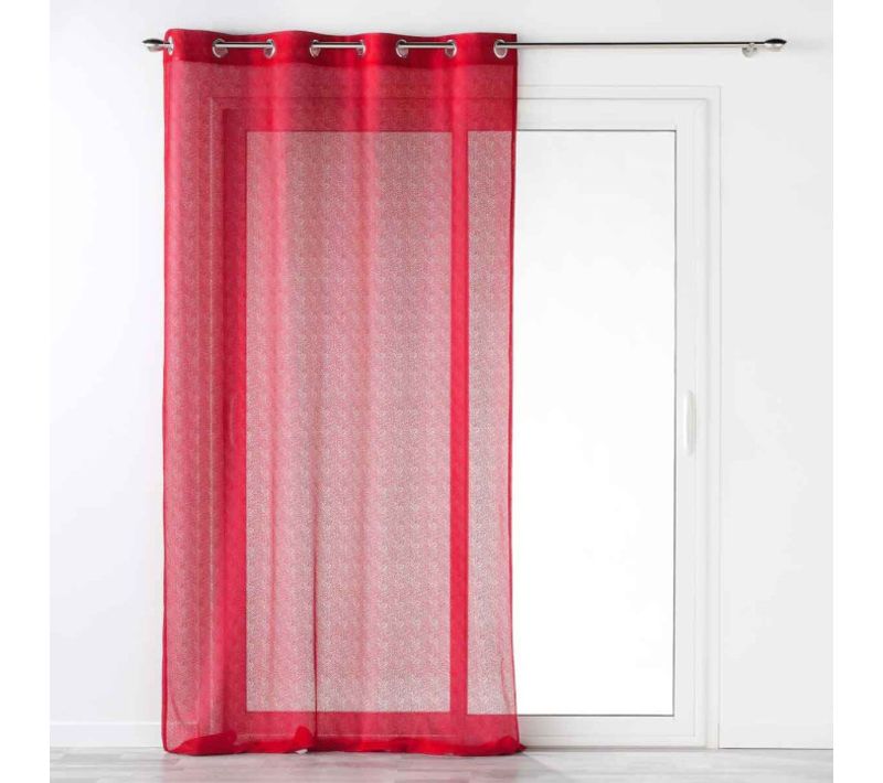 Rideau Voilage à Oeillets "castille" 140x240cm Rouge