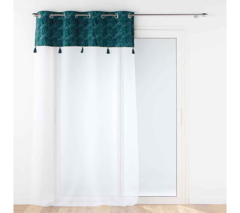 Rideau Voilage à Oeillets "palmina" 140x240cm Bleu