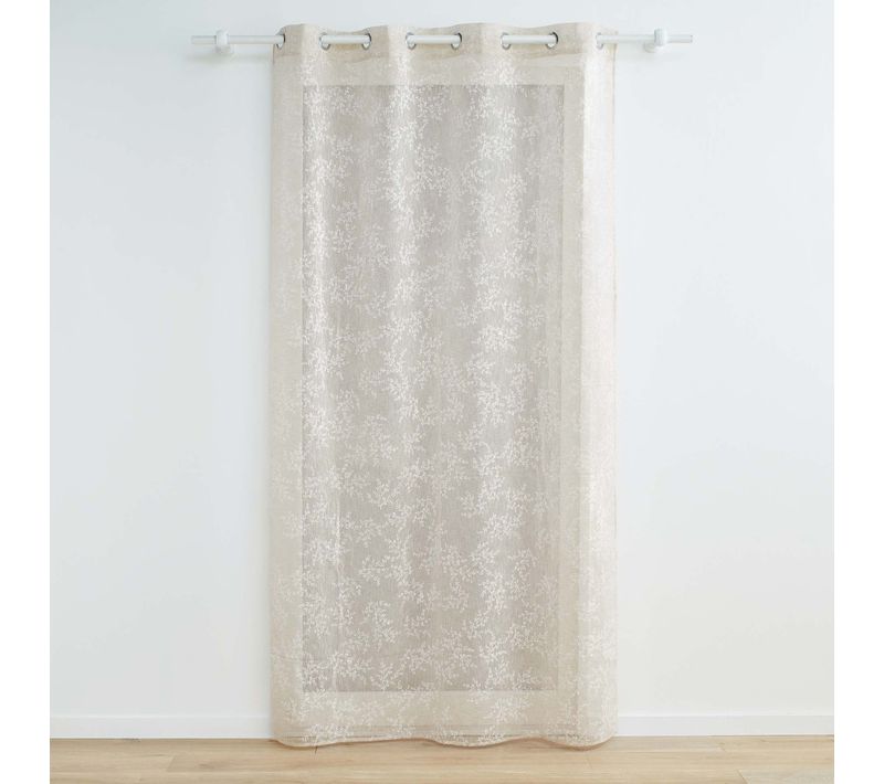 Rideau Voilage à Oeillets "karla" 140x280cm Taupe