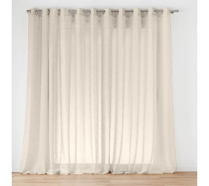 Voilage Grande Largeur - Effet Lin Tissé - 400x240 Cm - Lin