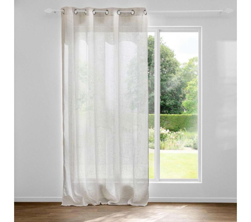 Rideau Voilage à Oeillets "marius" 140x280cm Beige