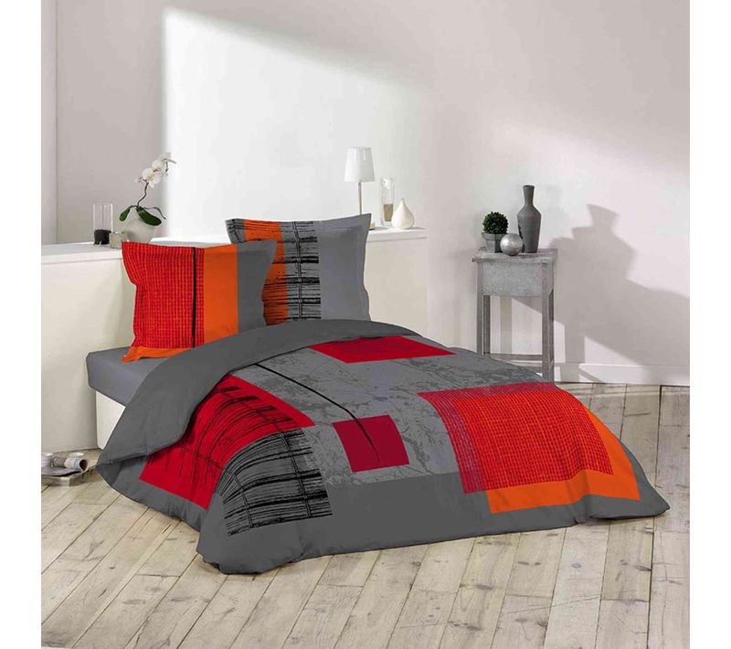 Parure De Lit Quadro Gris 240x220