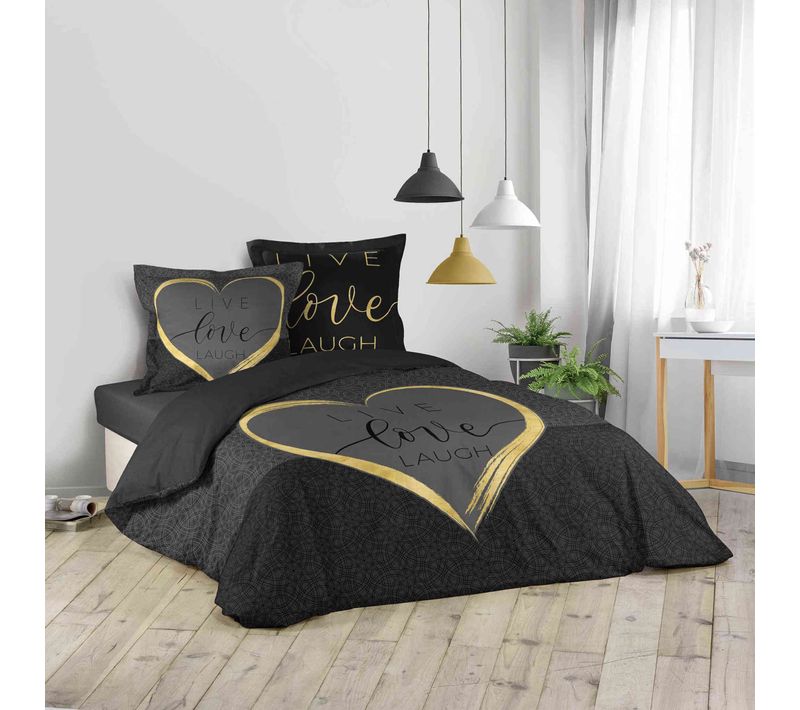 Parure De Lit Crazy Love Anthracite 240x220