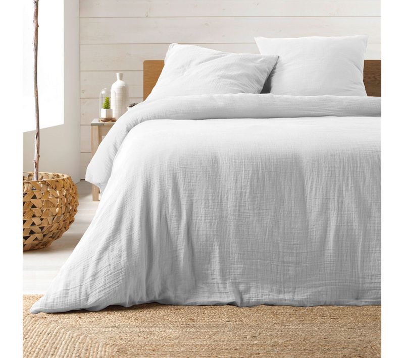 Parure De Lit Gaze De Coton Angelia Blanc 240x220