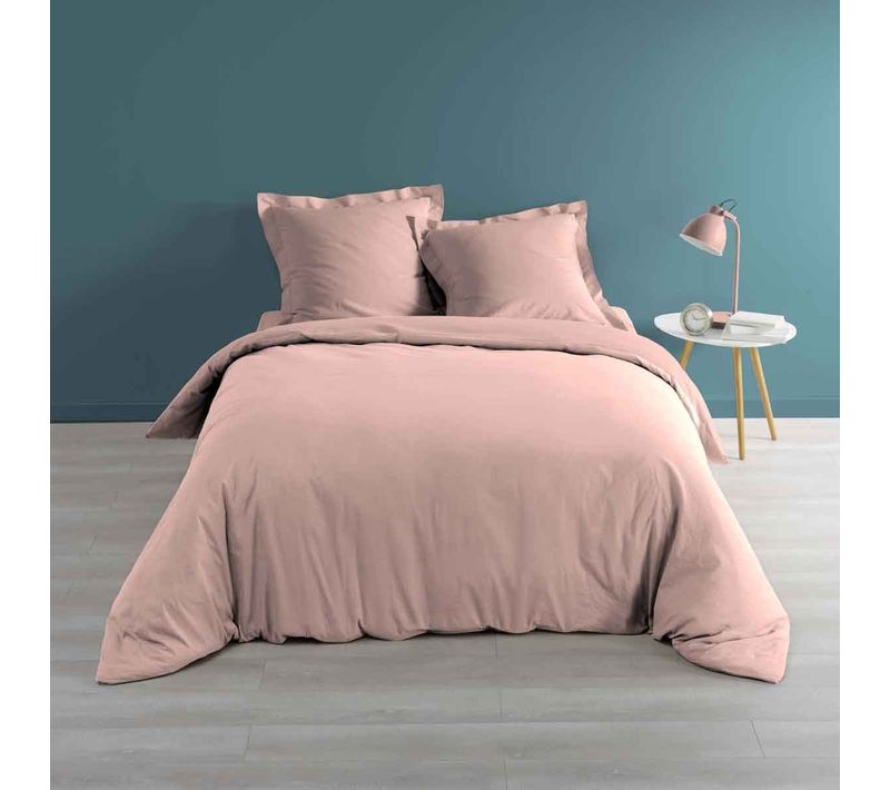 Housse De Couette "percaline" 240x220cm Rose