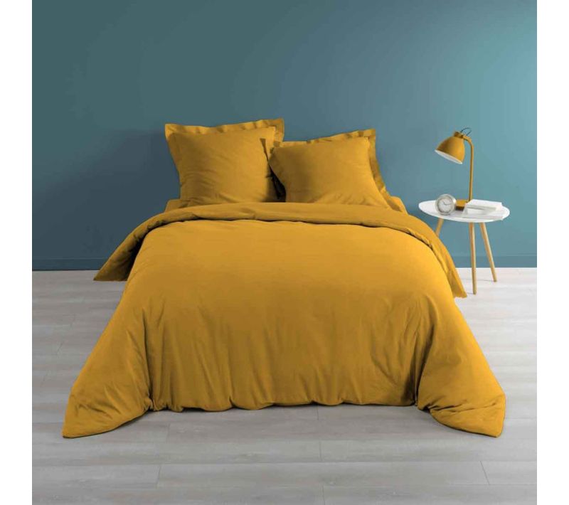 Housse De Couette "percaline" 240x220cm Ocre