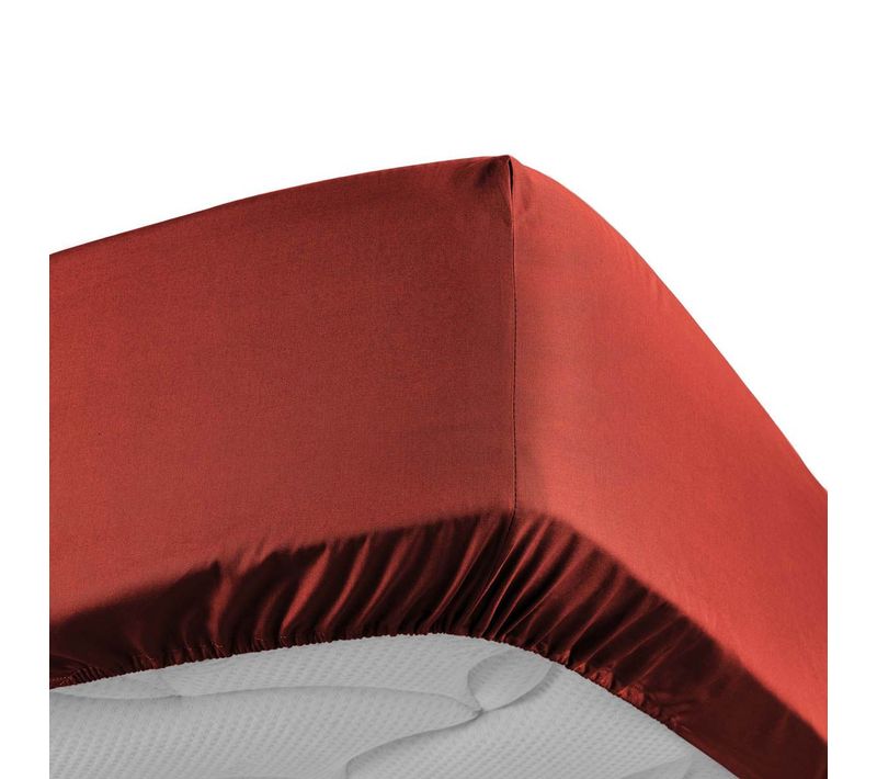 Drap Housse "percaline" 140x190cm Tomette