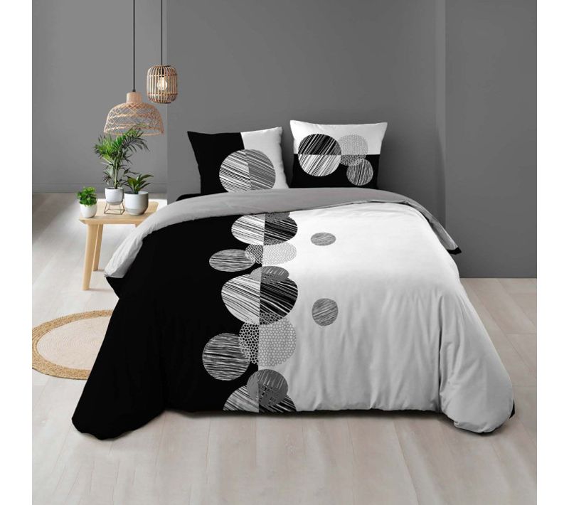 Parure De Lit 3 Pièces "stormi" 260x240cm Noir