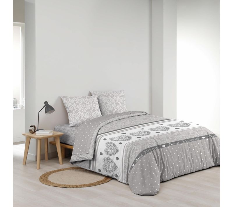 Parure De Draps 4 Pièces Réversible – 100 % Coton – Imprimé 57fils/cm² Lova