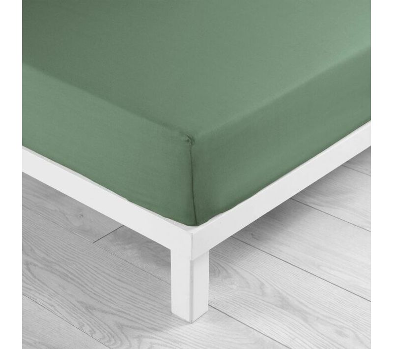 Drap-housse 1 Personne 90 X 190 Cm Coton 57 Fils Lina Cèdre – Bonnet 30 Cm