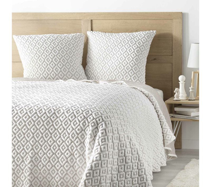 Couvre-lit 2 Personnes + 2 Housses De Coussin 60x60 Cm - 240 X 260 Cm - Jersey / Microfibre Joana