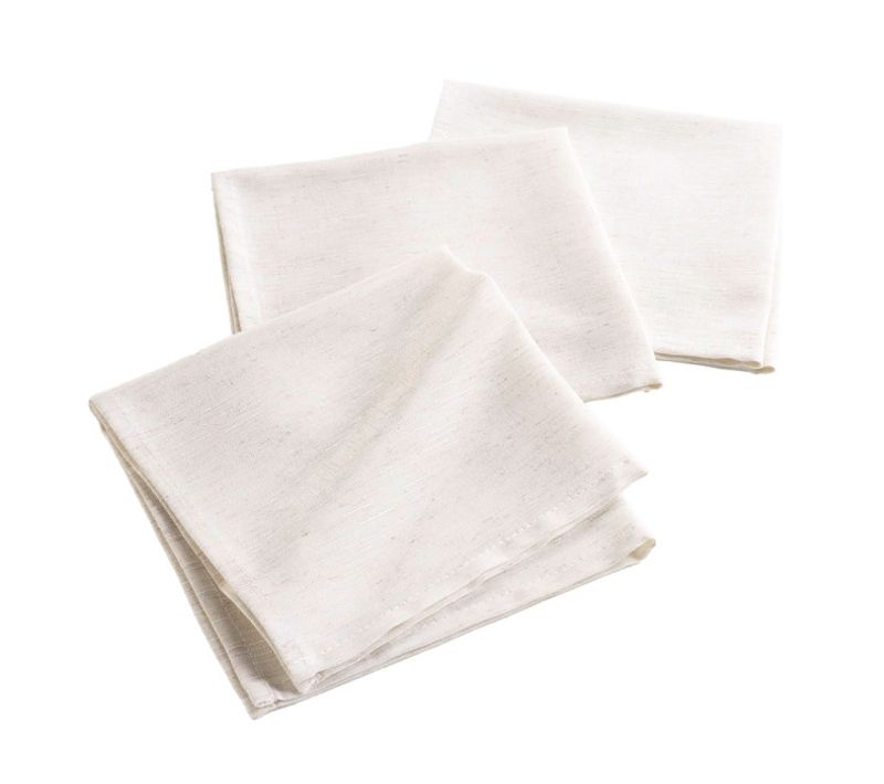 Lot De 3 Serviettes De Table "pauline" 40x40cm Naturel