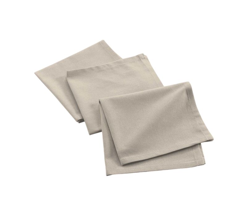 Lot De 3 Serviettes De Table "mistral" 40x40cm Naturel