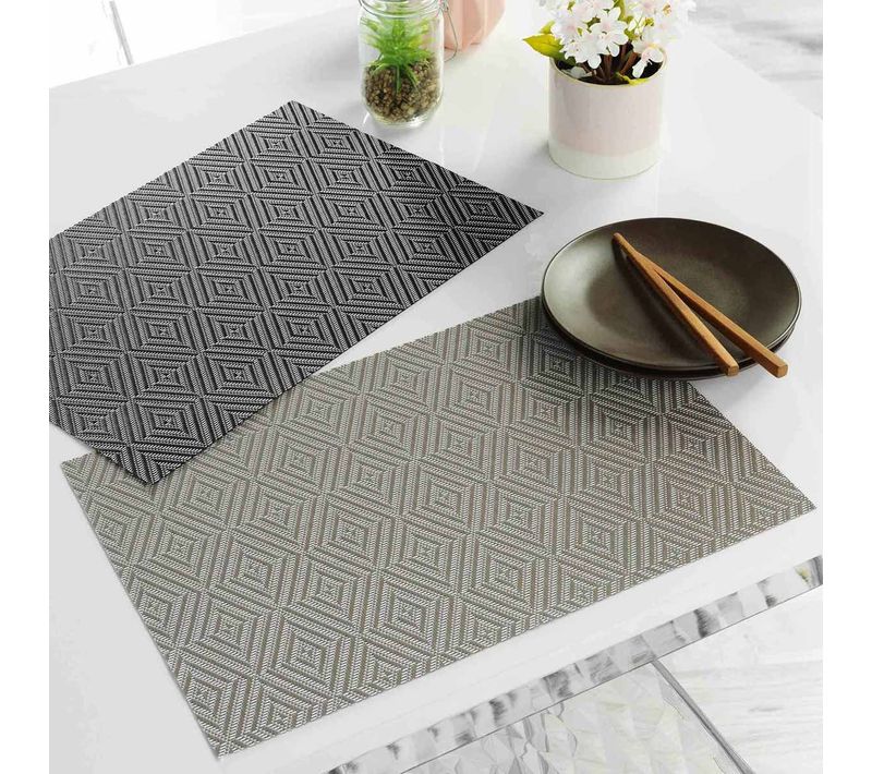 Set De Table "hypnoz" 30x45cm Taupe et Blanc