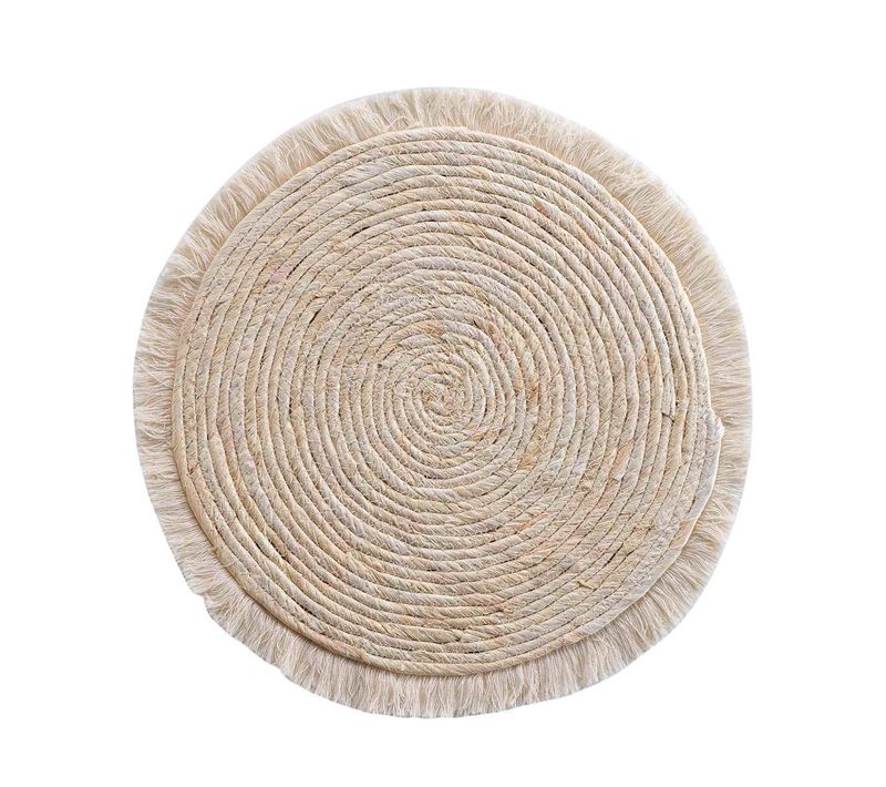 Set De Table Rond En Paille De Maïs "oslo" 38cm Lin
