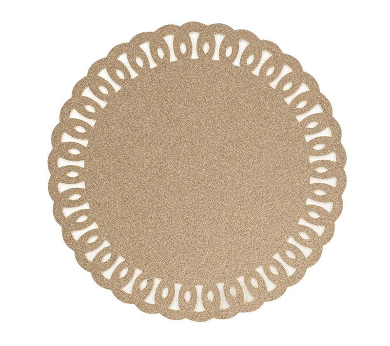 Set De Table Rond à Paillettes "guirlande" 38cm Or