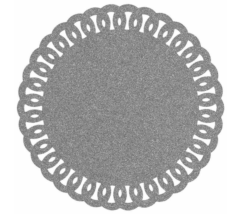 Set De Table Rond à Paillettes "guirlande" 38cm Argent