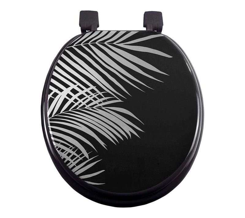 Abattant Wc Imprimé "orbella" 47cm Noir et Argent