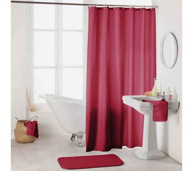 Rideau De Douche Uni "essencia" 180x200cm Framboise