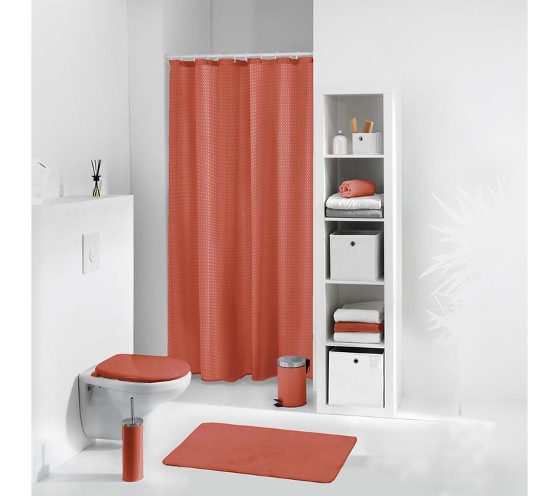 Rideau De Douche "quartz" 180x200cm Terracotta