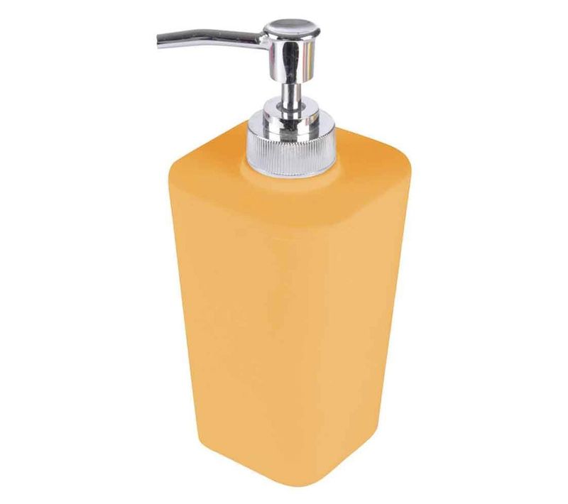 Distributeur De Savon Soft Touch "vitamine" 18cm Ocre