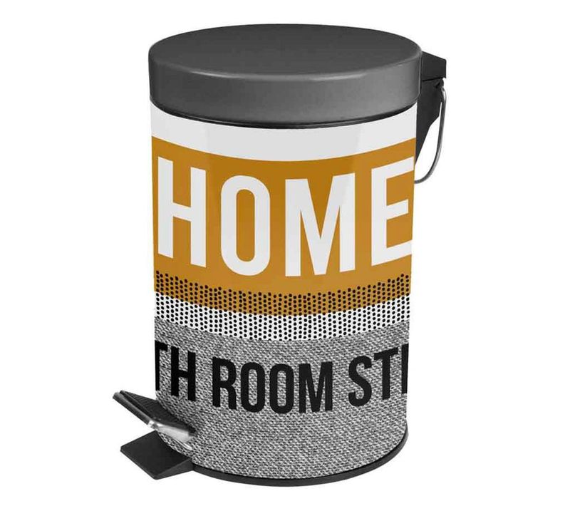 Poubelle De Salle De Bain "street" 3l Ocre et Gris