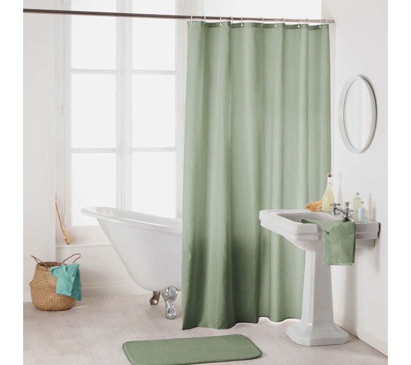 Rideau De Douche Uni "essencia" 180x200cm Sauge