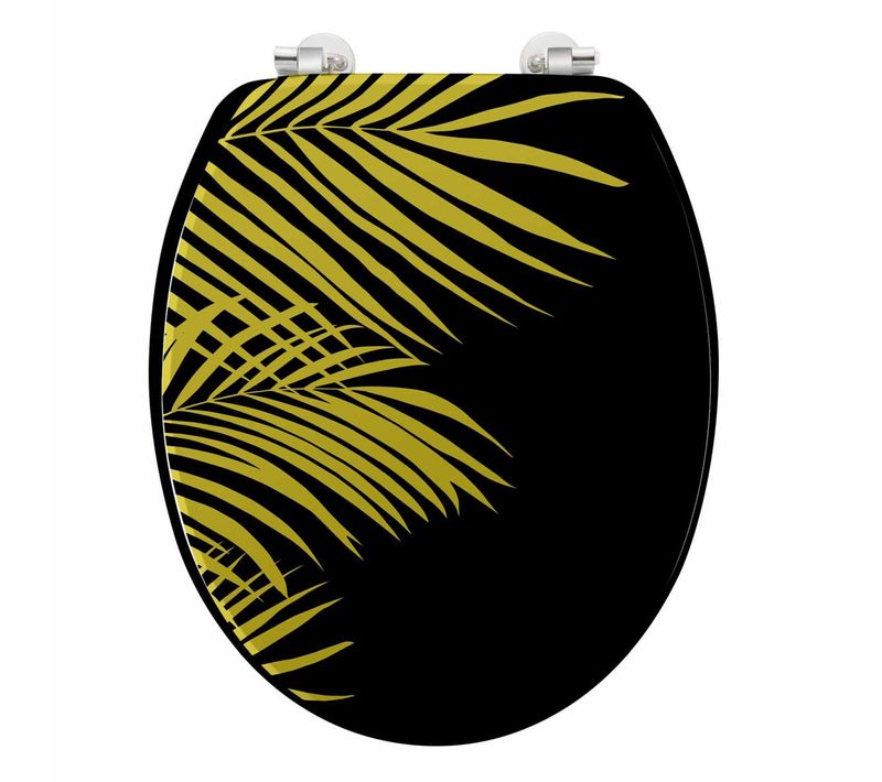 Abattant Wc Imprimé Feuille "orbella" 45cm Noir