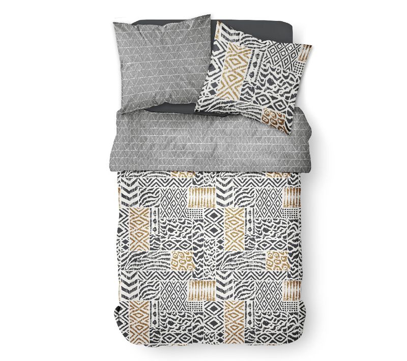 Parure De Lit 2 Personnes Imprimé Animalier Coton Sunshine Alix Noir