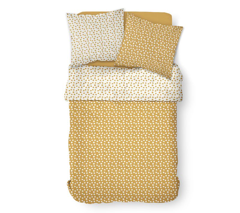 Parure De Lit 2 Personnes Imprimé à Pois Coton Sunshine Cali Jaune