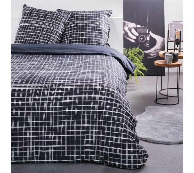 Housse De Couette Sunshine 240x260 Cm - 100% Coton Réversible, Boutons