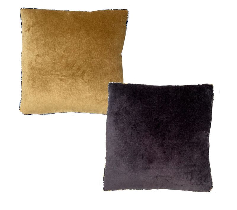 Coussin Décoration Réversible Indies Yuga 40x40 Cm Bronze