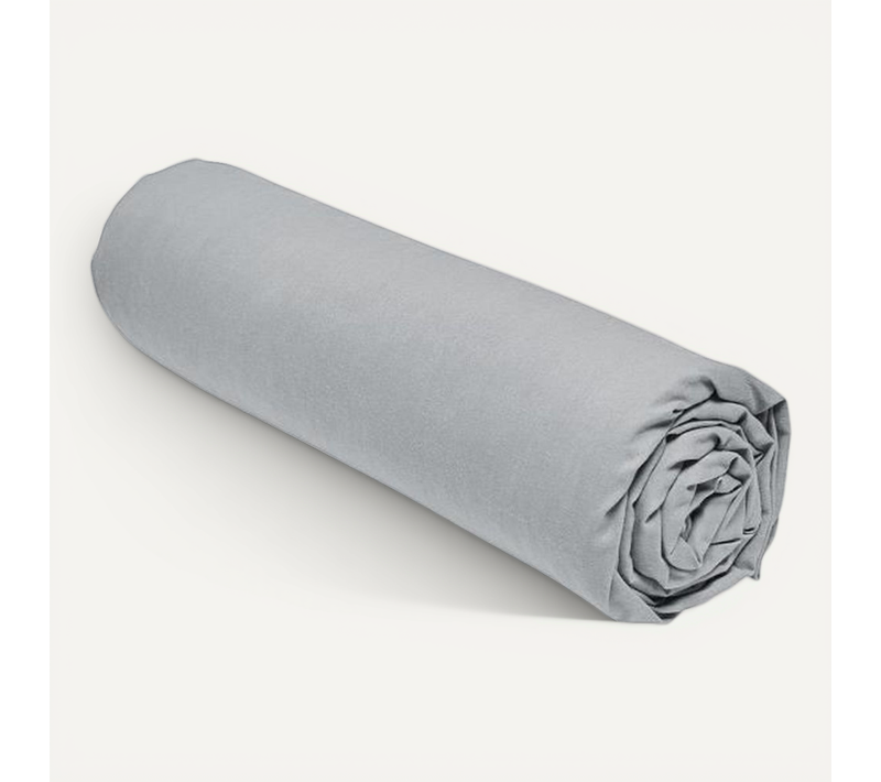 Drap Housse 90 X 190 Cm 100% Coton - Gris Acier, Bonnet 23 Cm