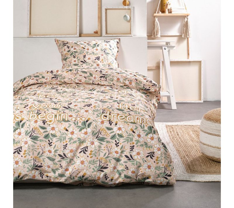 Parure De Lit Imprimé Animalier Coton Happy Rose