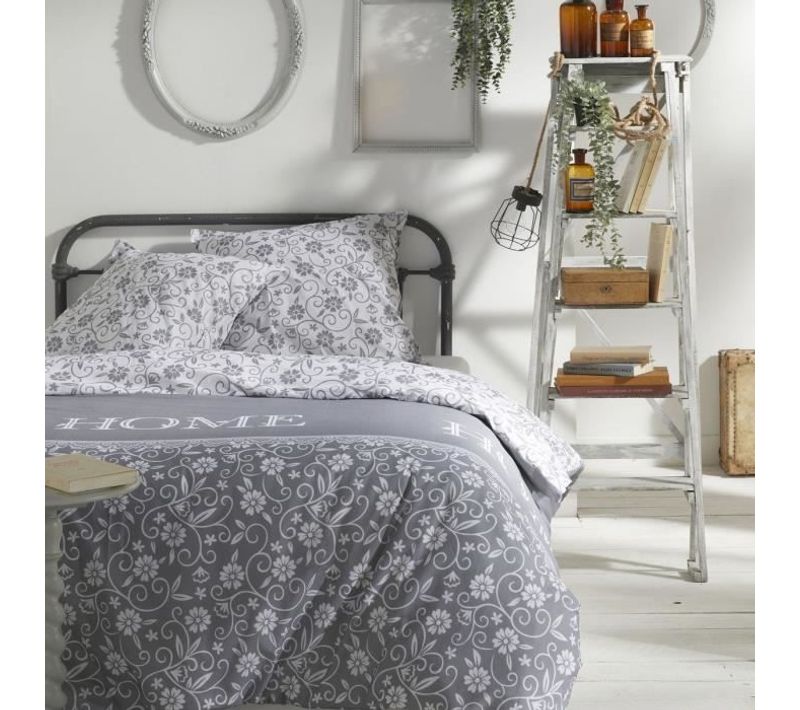 Parure De Lit - Housse De Couette 220x240 + 2 Taies D Oreiller 63x63 - 100% Coton 57 Fils - Capucine