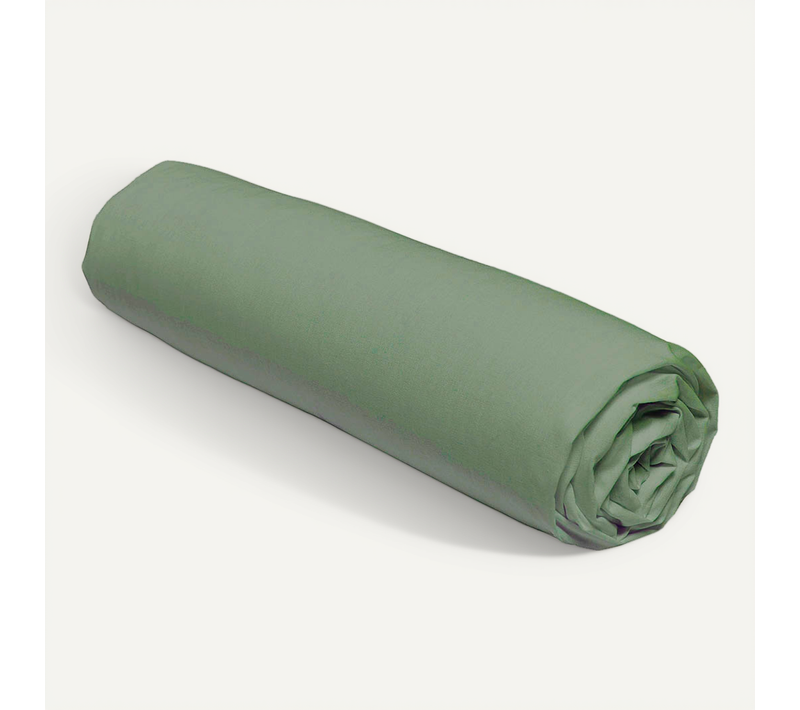 Drap Housse Grand Bonnet 2 Personnes Uni Coton Prestige 140x190 Cm Vert
