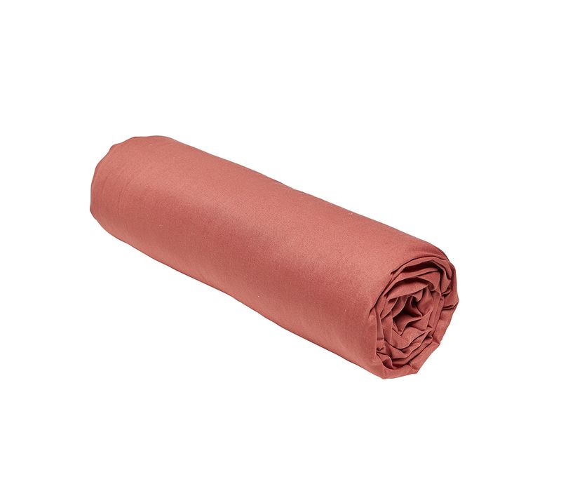 Drap Housse Grand Bonnet 2 Personnes Uni Coton Prestige 140x190 Cm Rouge