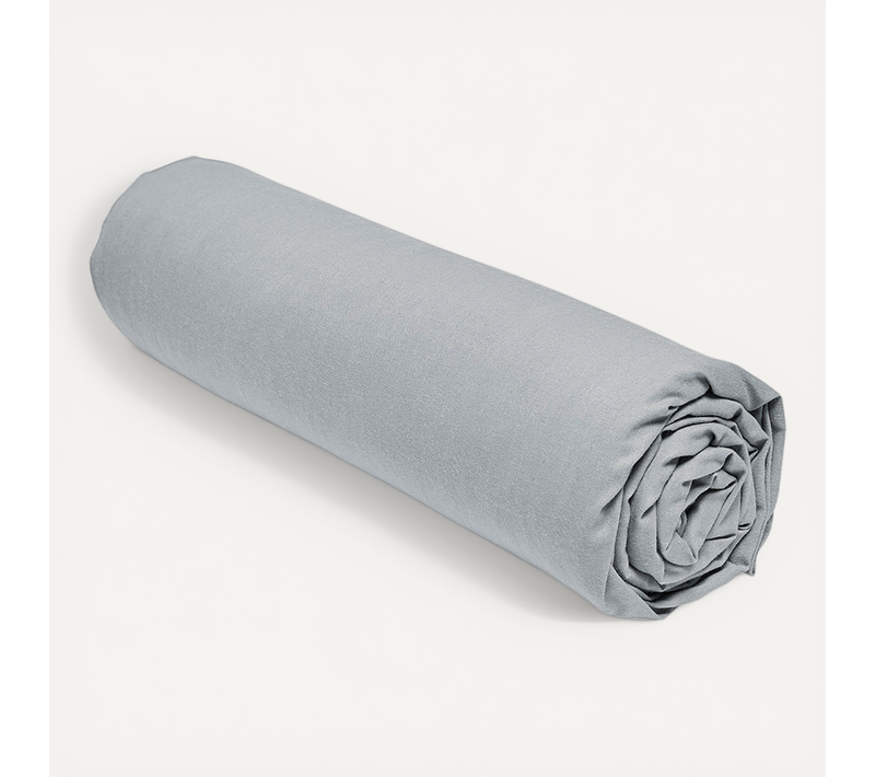 Drap Housse Grand Bonnet 2 Personnes Uni Coton Prestige 180x200cm Gris