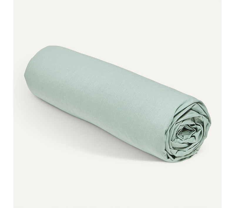 Drap Housse Grand Bonnet 2 Personnes Uni Coton Prestige 180x200cm Vert