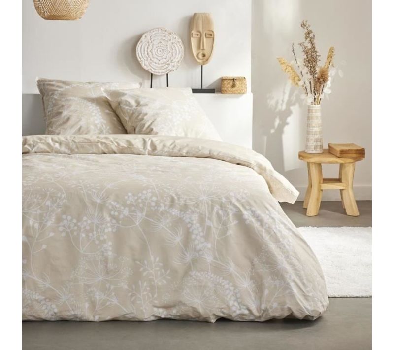 Parure De Lit - Sunshine - 0.2 Imprimé Floral - 2 Personnes - 220 X 240 Cm - 100% Coton 57 Fils