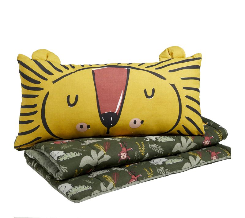 Sac De Couchage Enfant Imprimé Coton Le Roi De La Jungle 73x151cm Vert
