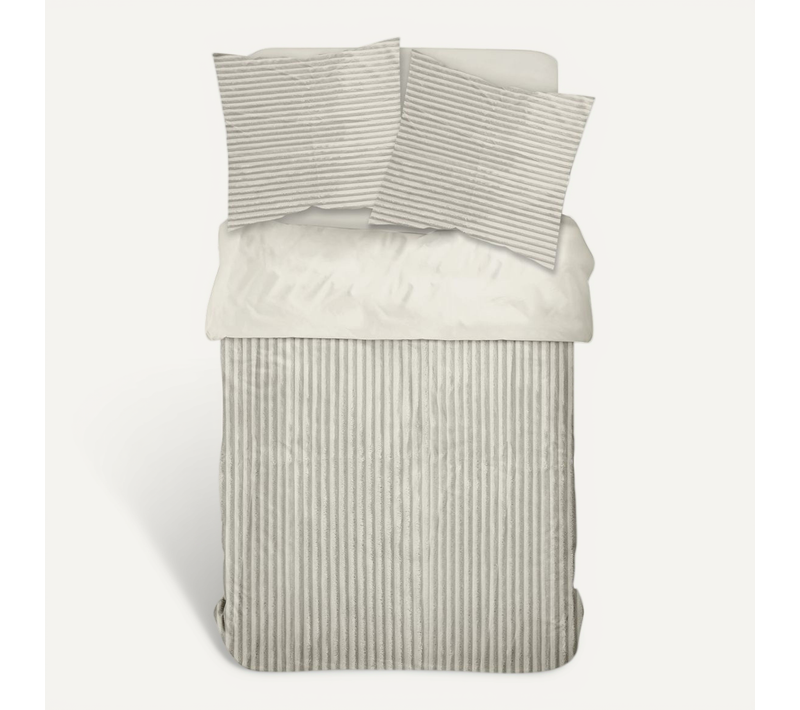 Parure De Lit En Polaire Côtelé Bien Au Chaud 63x63 Cm Beige