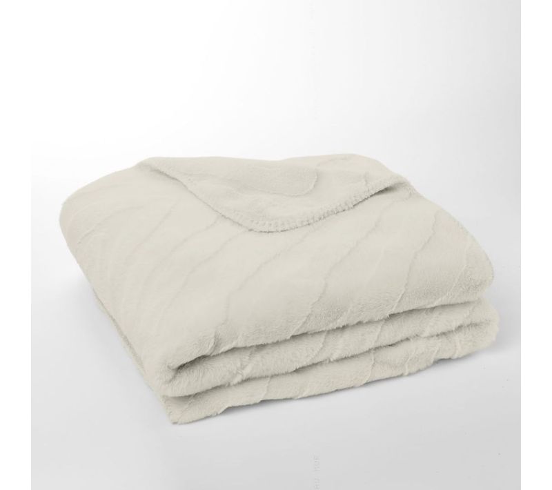 Plaid Jacquard Zébré Matcha Blanc