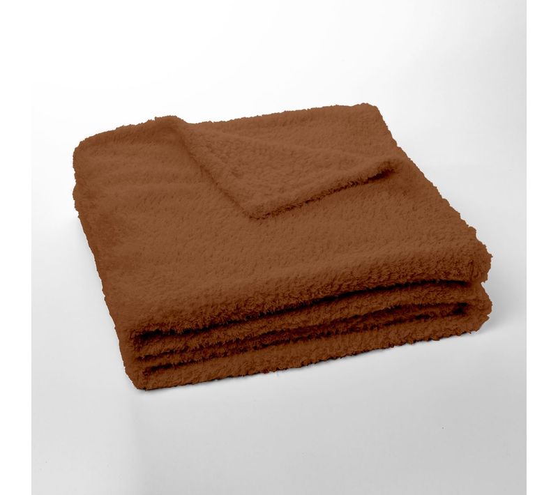 Plaid Polaire Uni Moka Marron