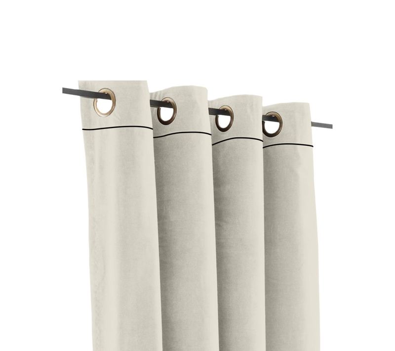 Rideau En Velours Occultant Et Isolant Uni Moka 140x240 Cm Blanc