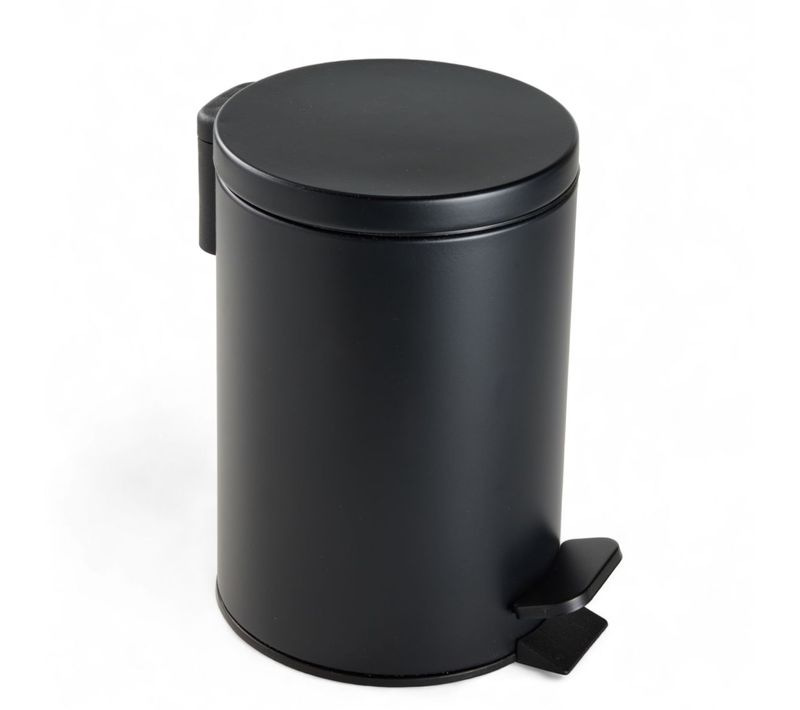 Poubelle 3l Avec Pédale Métal Bathroom Noir