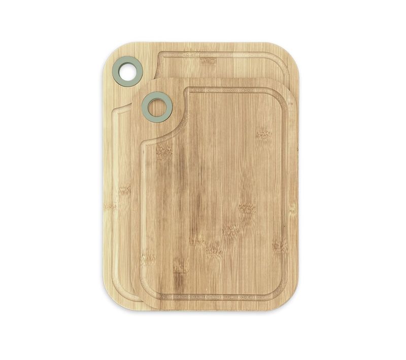 Lot De 2 Planches à Découper En Bois Et Silicone Kitchen Vert